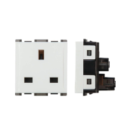 بريزة طراز انجليزى بالحماية 60208 Curve SAS Electric ابيض