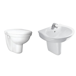طقم حمام معلق صحي ايديال ستاندرد سان ريمو بالحوض معلق ابيض